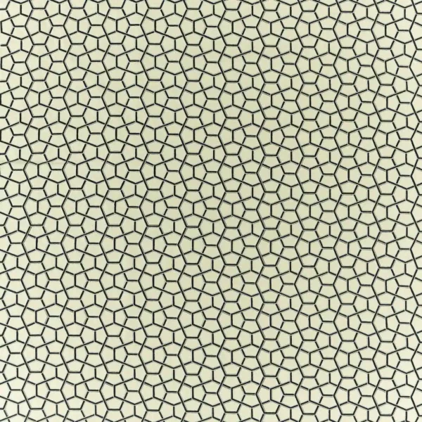 Cubica Fabric - Onyx by black-grey geometric embroideried fabric from Harlequin