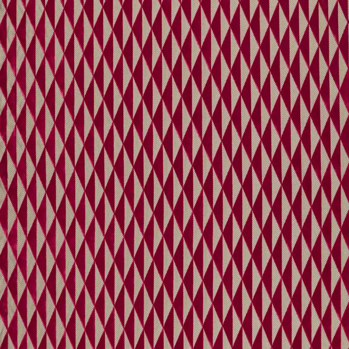 red geometric velvet-chenille fabric from Harlequin