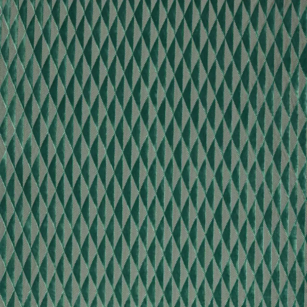 Irradiant Fabric - Emerald by green geometric velvet-chenille fabric from Harlequin