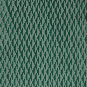 green geometric velvet-chenille fabric from Harlequin