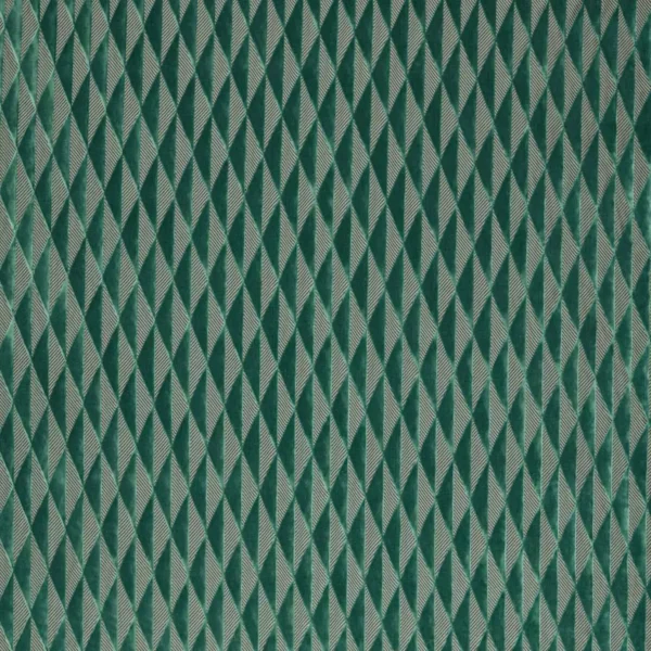green geometric velvet-chenille fabric from Harlequin