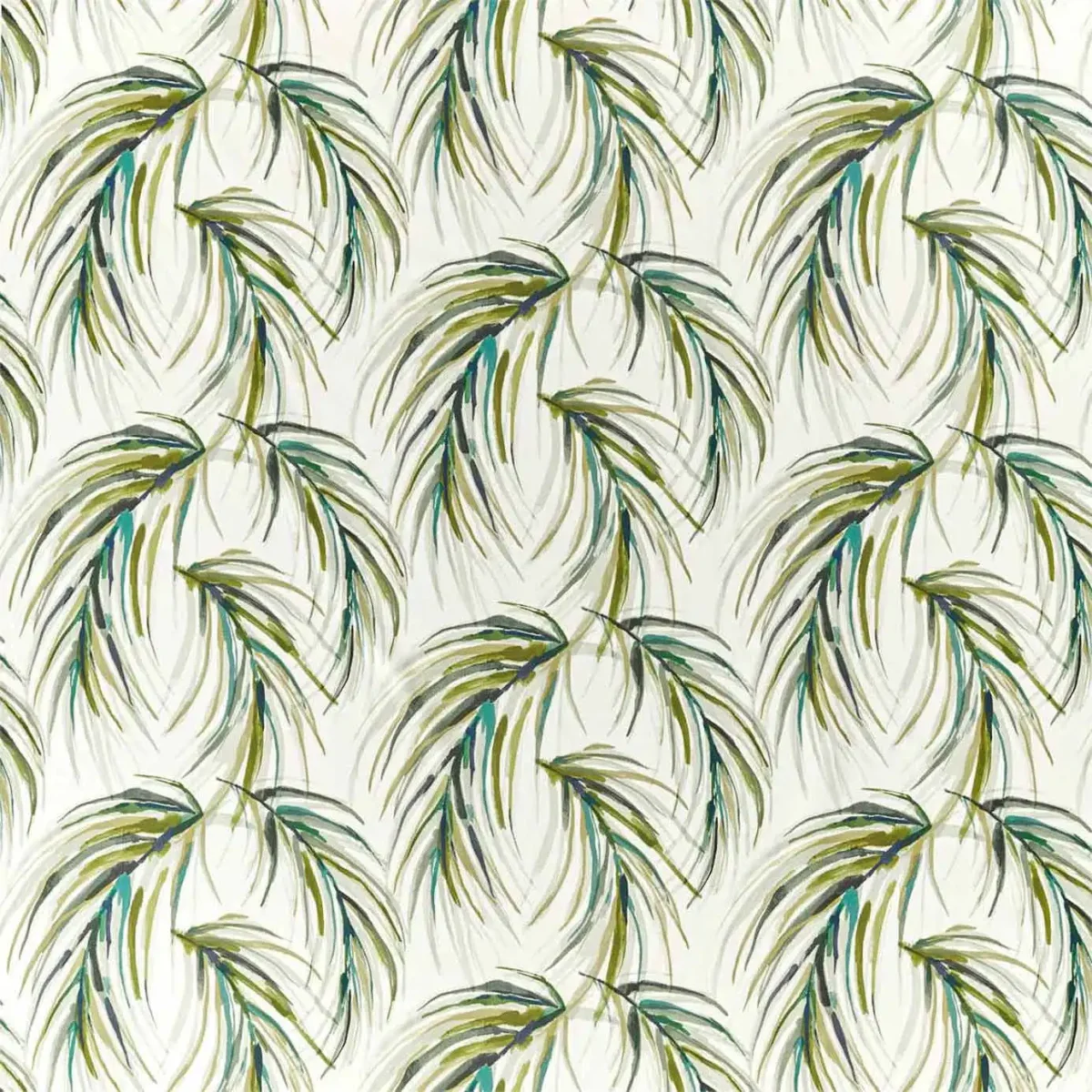 Alvaro Fabric - Lime / Jade / Palm by green botanical cotton fabric from Harlequin