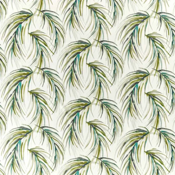 Alvaro Fabric - Lime / Jade / Palm by green botanical cotton fabric from Harlequin