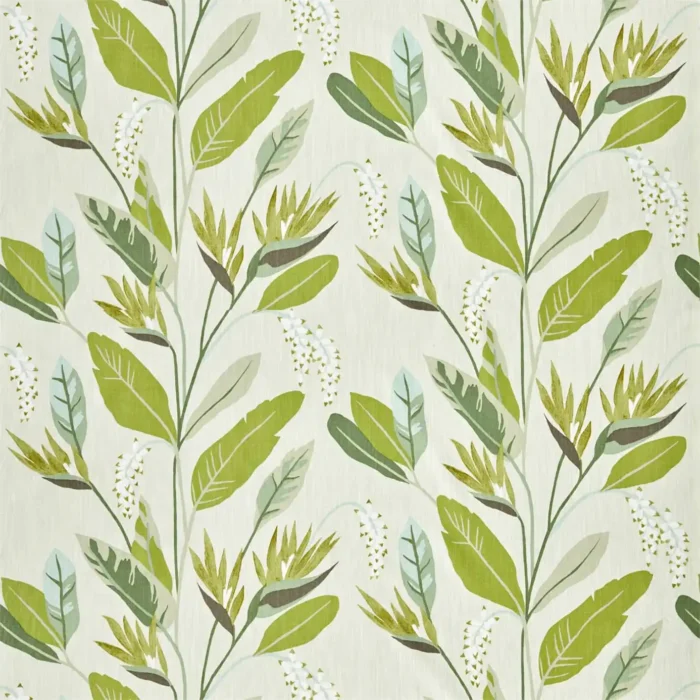 Llenya Fabric - Lime / Jade / Pebble swatch