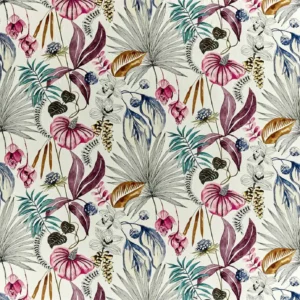 multicolour botanical linen fabric from Harlequin