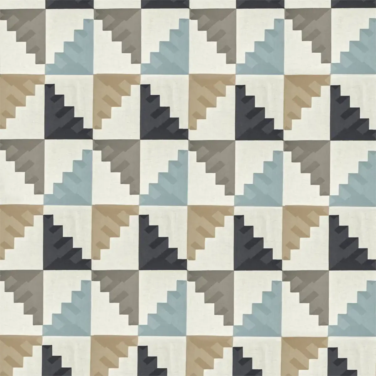 black-grey geometric embroideried fabric from Harlequin