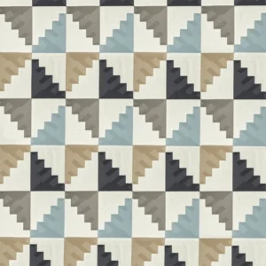 black-grey geometric embroideried fabric from Harlequin