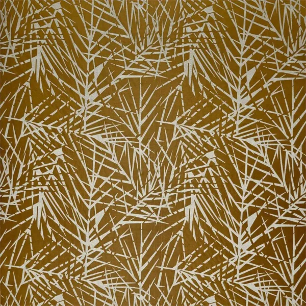 Lorenza Fabric - Saffron / Oyster by brown geometric jacquard fabric from Harlequin