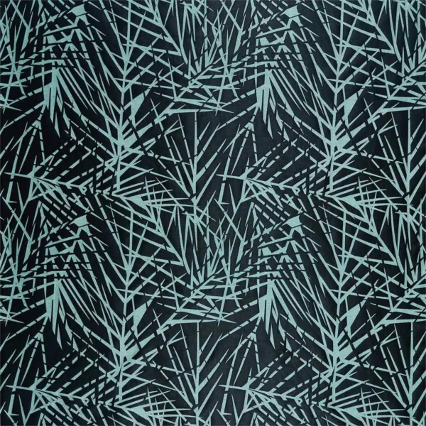 Lorenza Fabric - Ink / Seaglass by blue geometric jacquard fabric from Harlequin