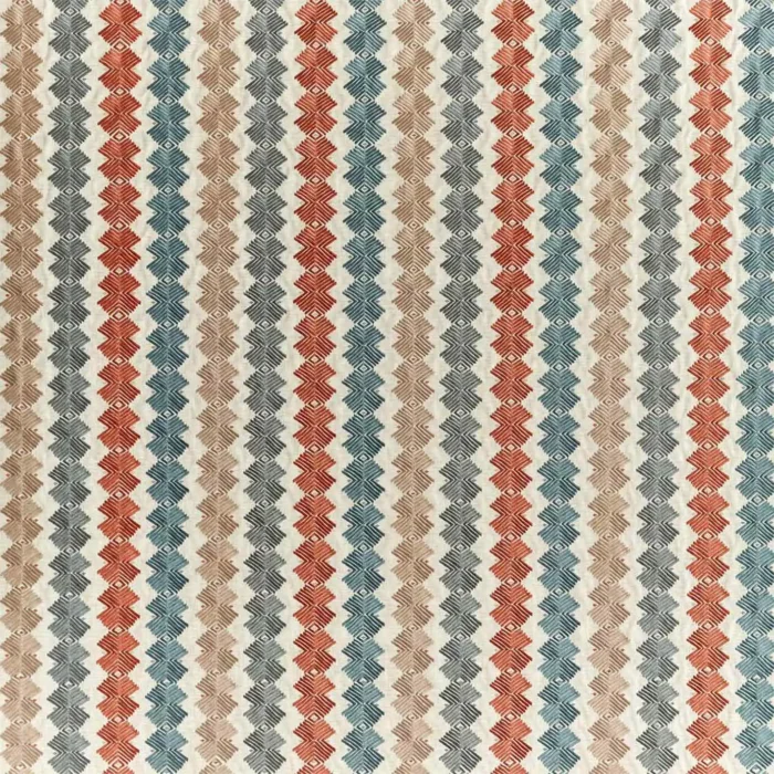 Kalimba Fabric - Harissa / Jute / Harbour swatch