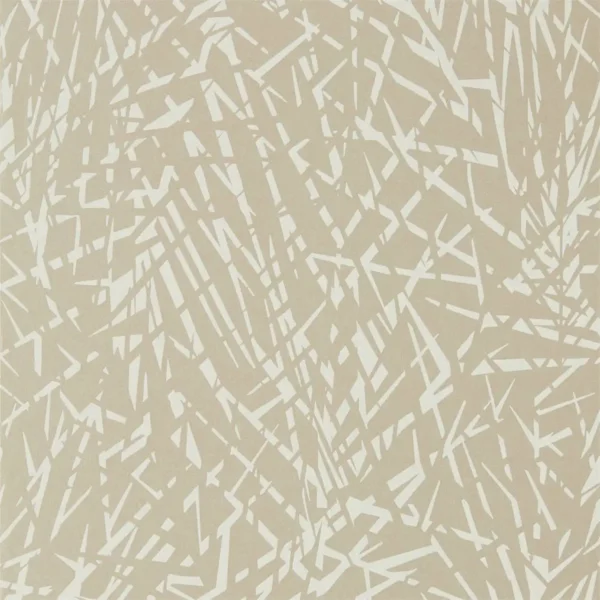 Lorenza Wallpaper - Oyster by black-grey geometric wallpaper from harlequin