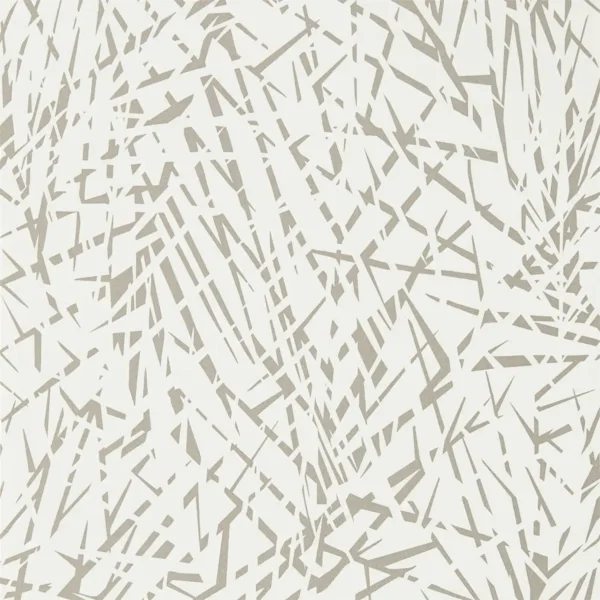 Lorenza Wallpaper - Chalk by black-grey geometric wallpaper from harlequin
