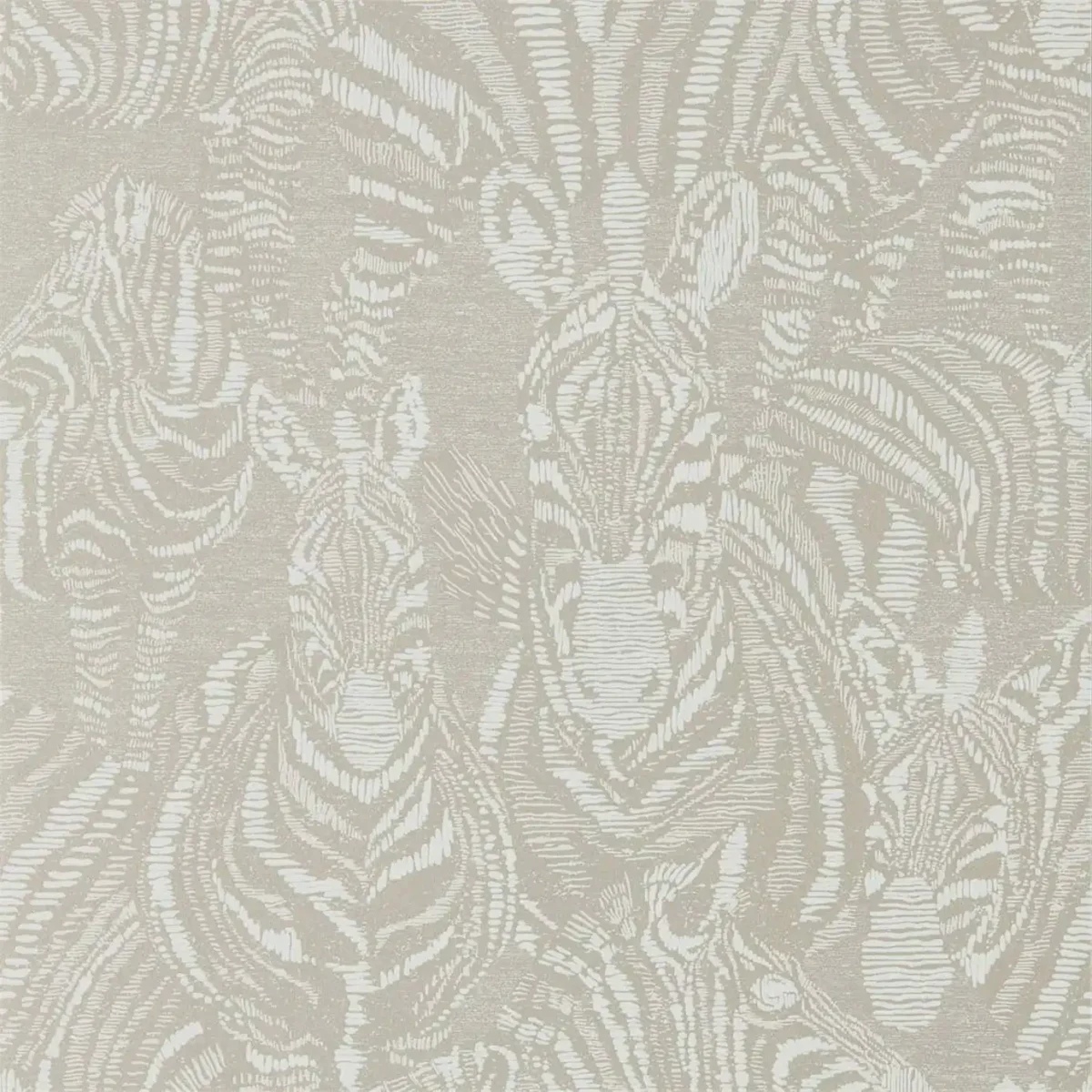 Nirmala Wallpaper - Platinum / Chalk by black-grey animal wallpaper from harlequin