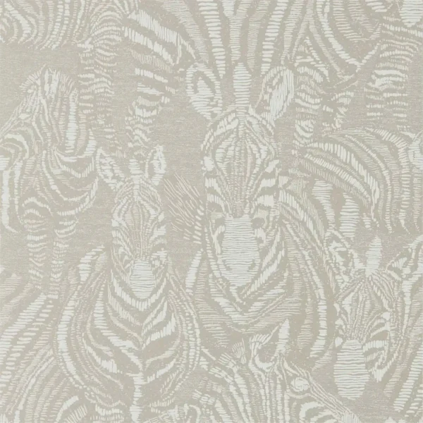 Nirmala Wallpaper - Platinum / Chalk by black-grey animal wallpaper from harlequin