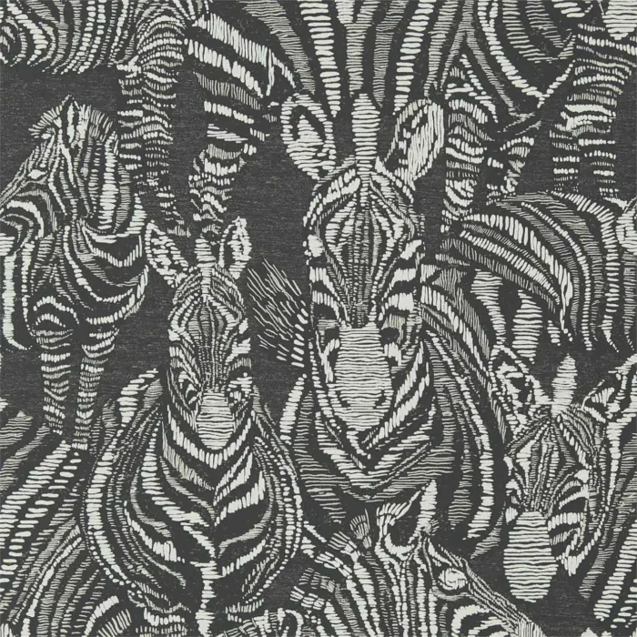 Nirmala Wallpaper - Jet / Chalk swatch