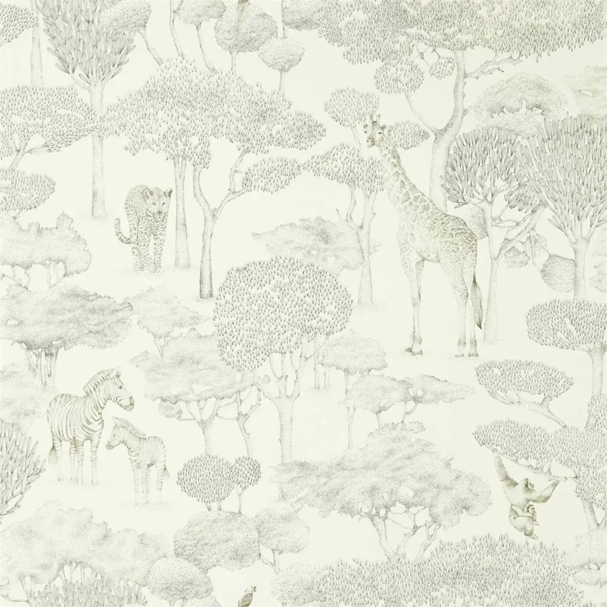 black-grey animal wallpaper from harlequin