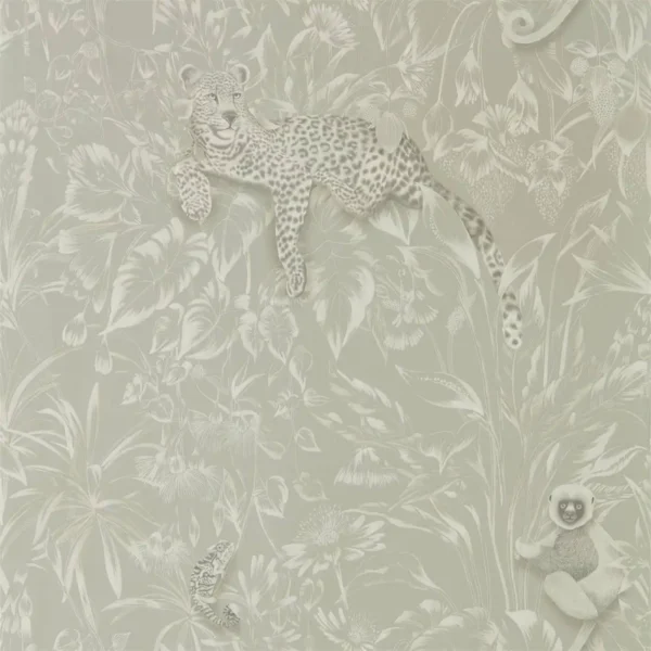 Lengau Wallpaper - Oyster by black-grey animal wallpaper from harlequin