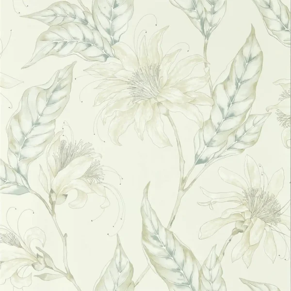 Ananda Wallpaper - Pearl by brown botanical wallpaper from harlequin