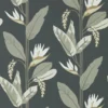 black-grey botanical wallpaper from harlequin