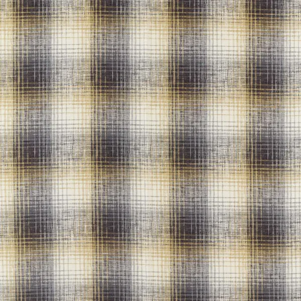 Hamada Fabric - Charcoal / Gold by multicolour checked woven fabric from Harlequin