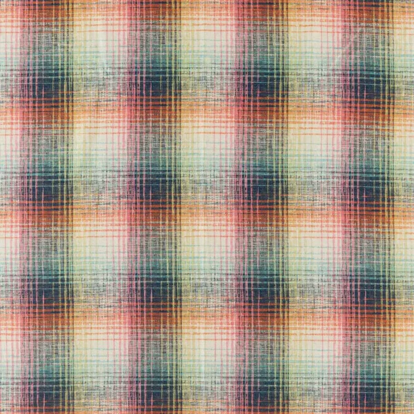 Hamada Fabric - Fuchsia / Marine by multicolour checked woven fabric from Harlequin