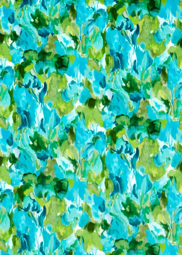 blue botanical velvet-chenille fabric from Harlequin