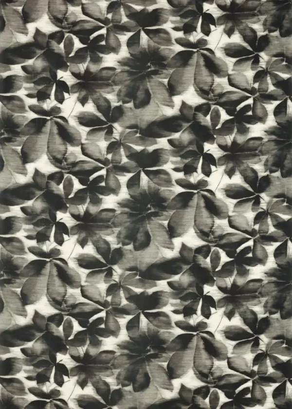 Grounded Fabric - Black Earth / Parchment by black-grey botanical cotton fabric from Harlequin