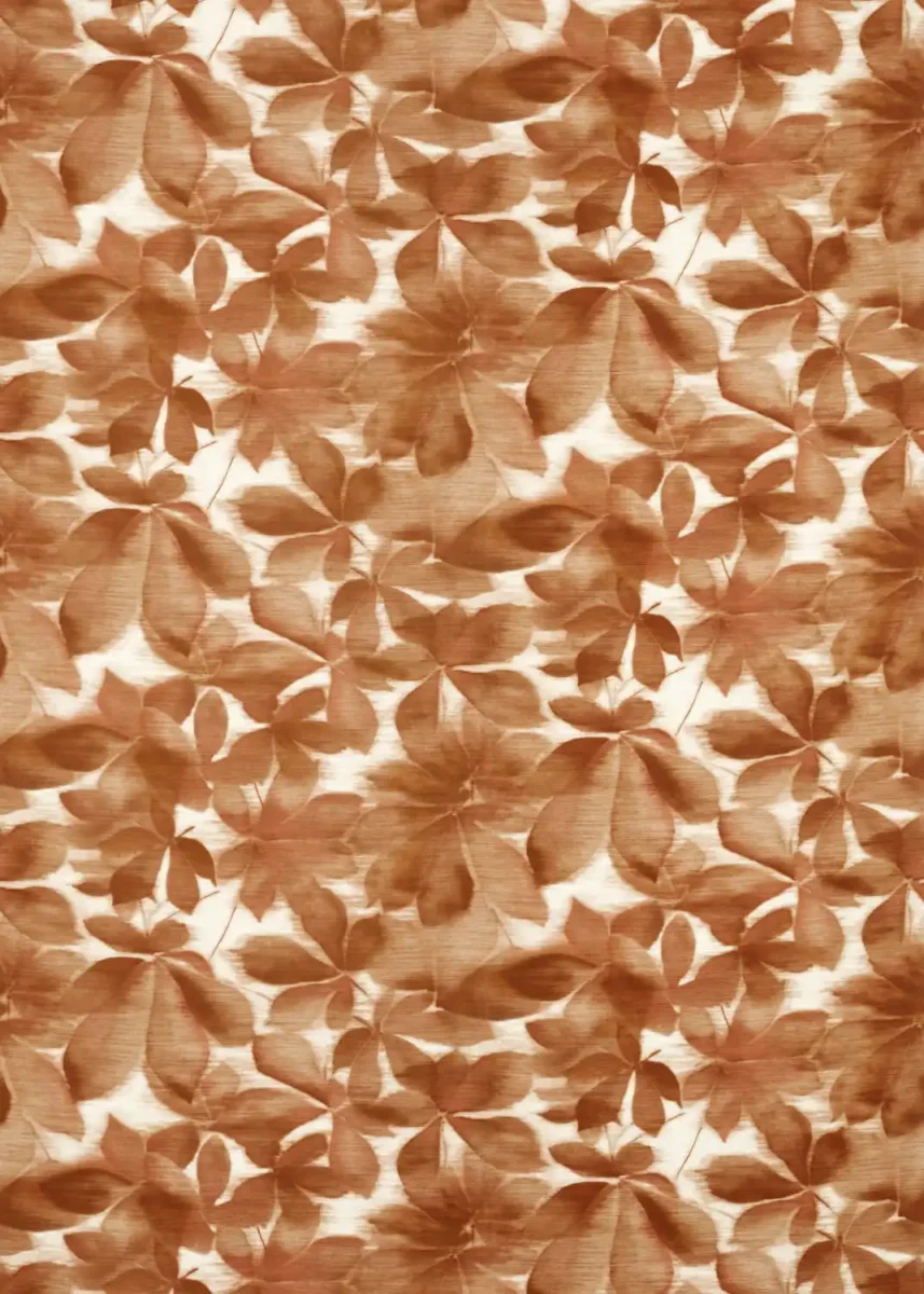 Grounded Fabric - Baked Terracotta / Parchment by orange botanical cotton fabric from Harlequin
