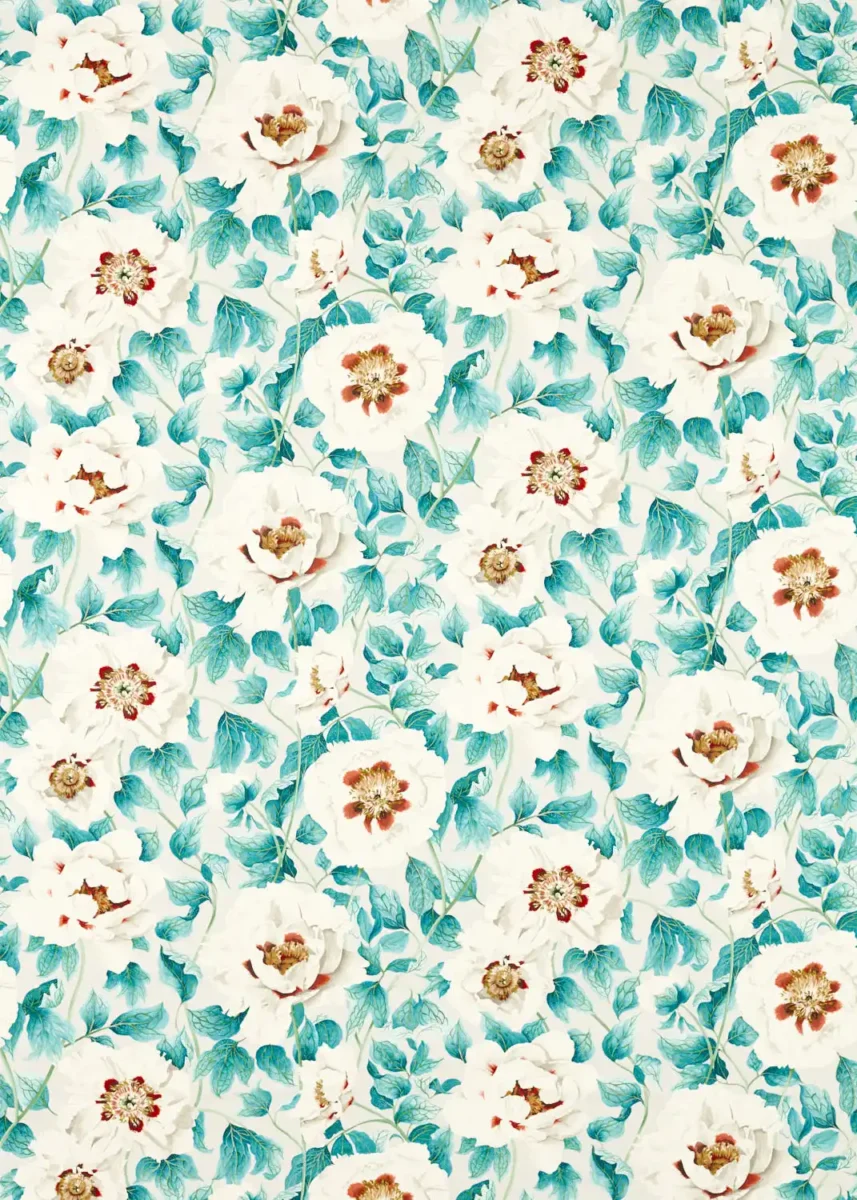 blue botanical printed fabric from Harlequin
