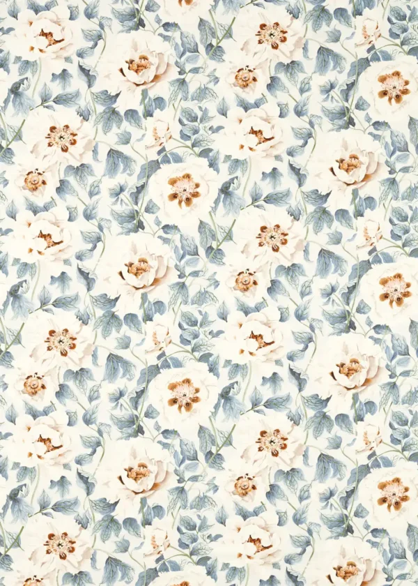 black-grey botanical printed fabric from Harlequin