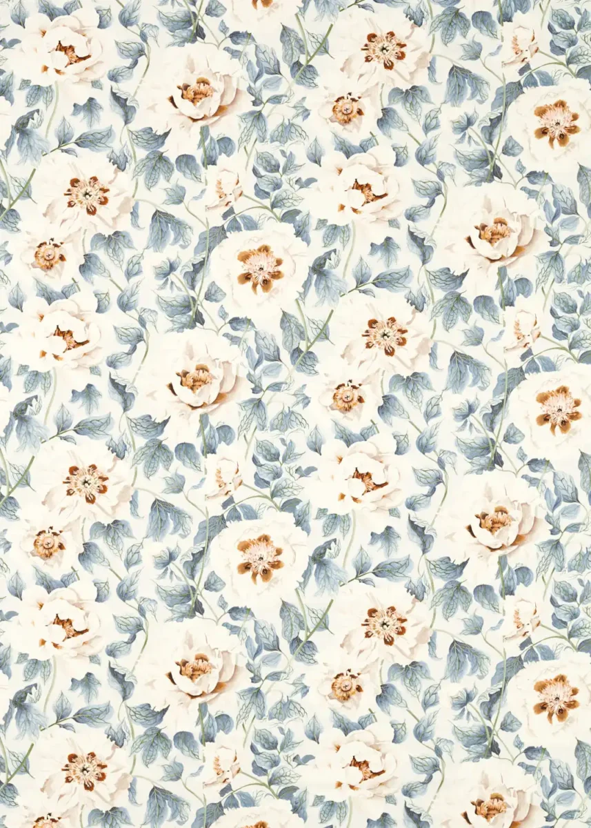 black-grey botanical printed fabric from Harlequin