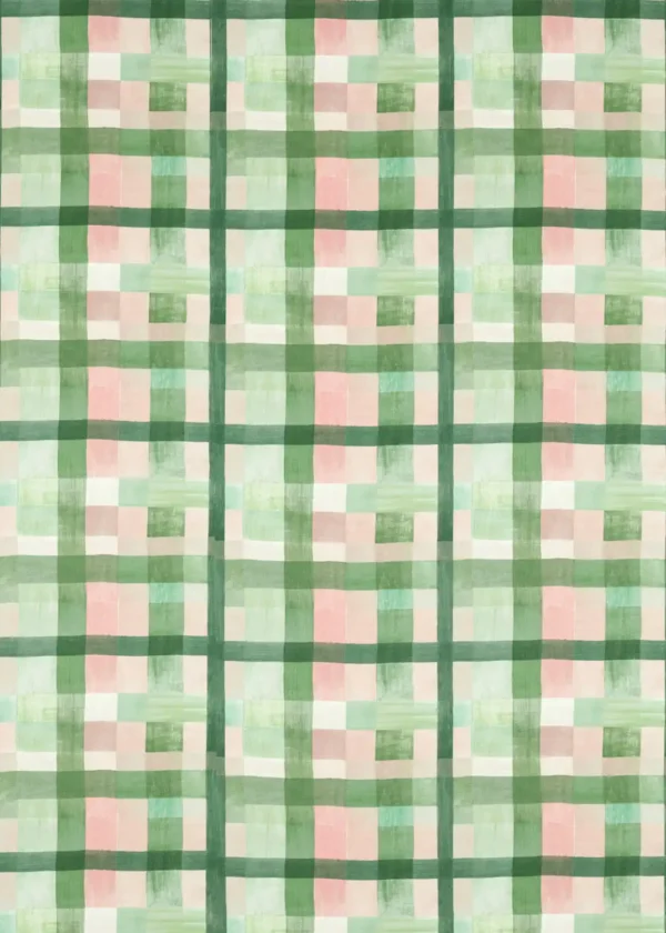 Ertha Fabric - Positano / Clover / Fig Leaf by green geometric cotton fabric from Harlequin