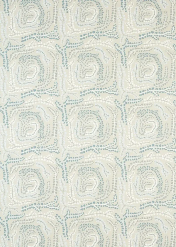Fayola Fabric - Tranquility / Exhale / Celestial by blue botanical printed fabric from Harlequin