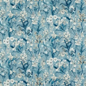 blue botanical cotton fabric from Harlequin