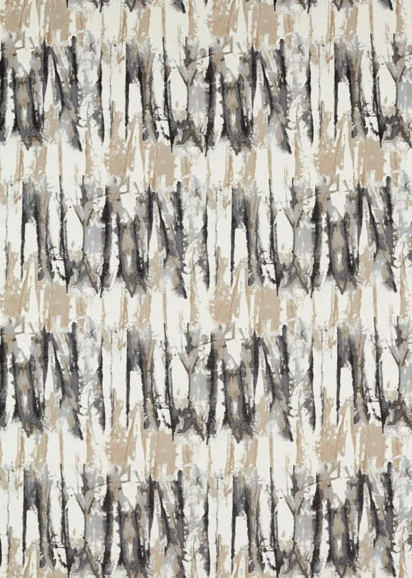 black-grey botanical jacquard fabric from Harlequin