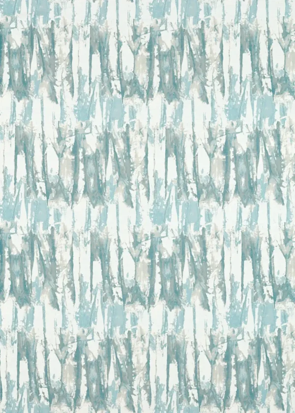 Eco Takara Fabric - Frost / Silver Willow by blue botanical jacquard fabric from Harlequin