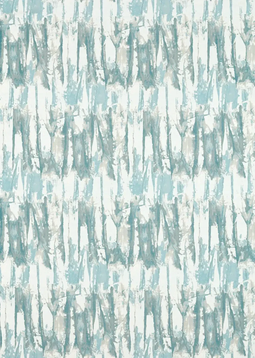 Eco Takara Fabric - Frost / Silver Willow by blue botanical jacquard fabric from Harlequin