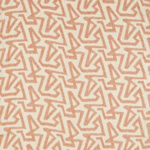 orange geometric linen fabric from Harlequin