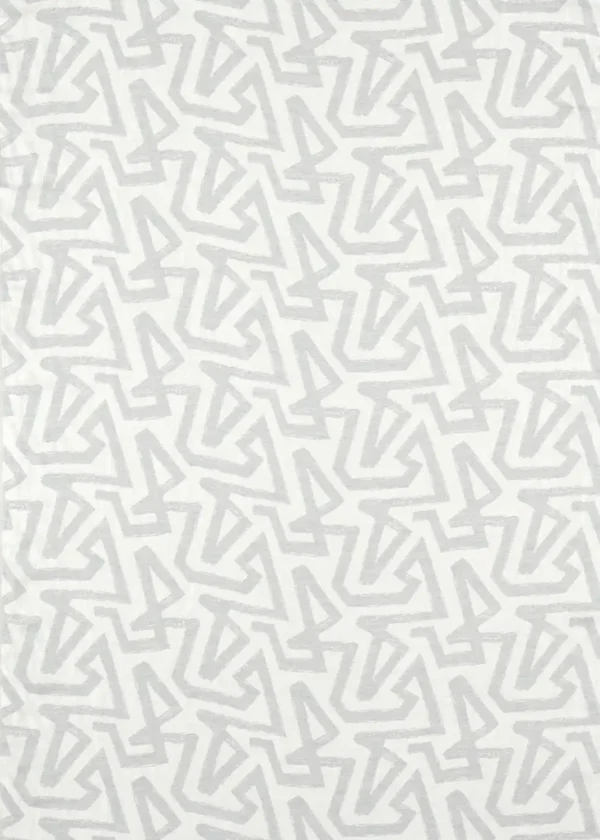 Izumi Fabric - Temple Grey / Diffused Light by black-grey geometric linen fabric from Harlequin