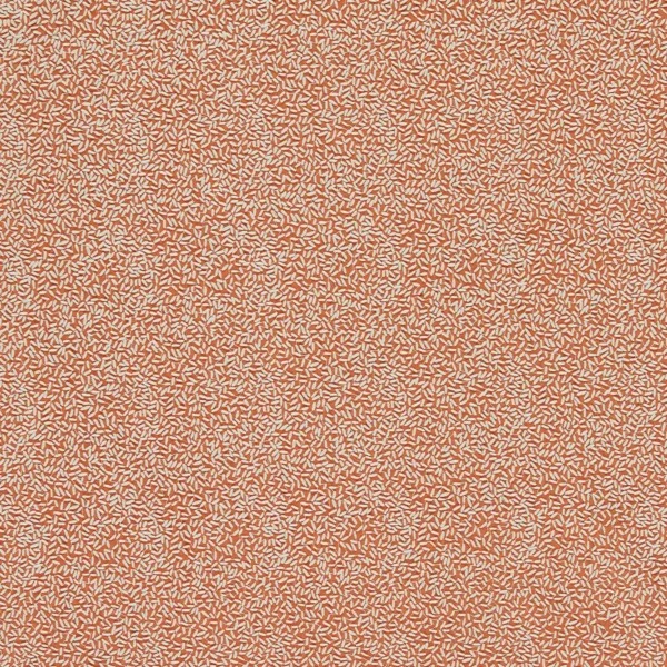 Sow Fabric - Baked Terracotta / Soft Focus by orange botanical embroideried fabric from Harlequin