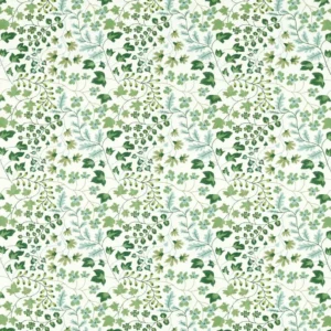 green botanical embroideried fabric from Harlequin