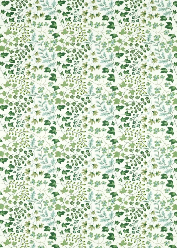 Onni Fabric - First Light / Clover by green botanical embroideried fabric from Harlequin