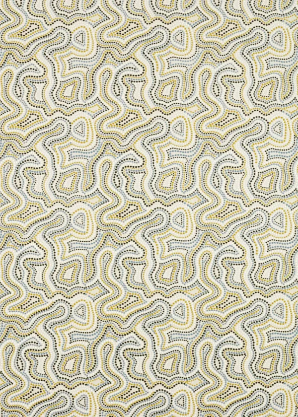 Sunstone Fabric - Celestial / Fig Leaf / Nectar by multicolour spotted printed fabric from Harlequin