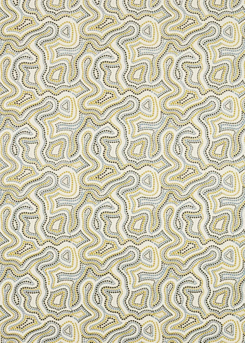 Sunstone Fabric - Celestial / Fig Leaf / Nectar by multicolour spotted printed fabric from Harlequin