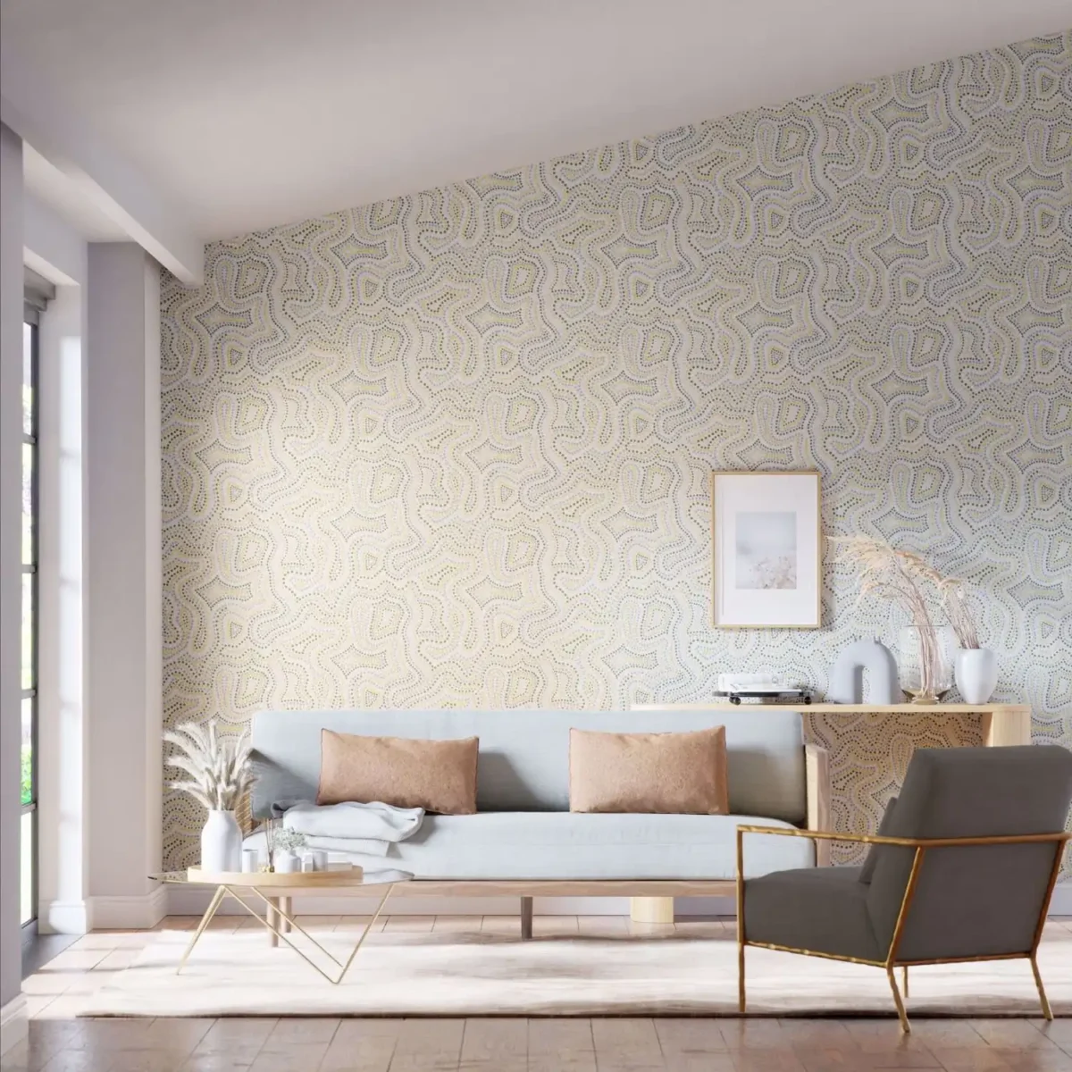 Sunstone Wallpaper - Celestial / Fig Leaf / Nectar by Sunstone Wallpaper - Celestial / Fig Leaf / Nectar from
