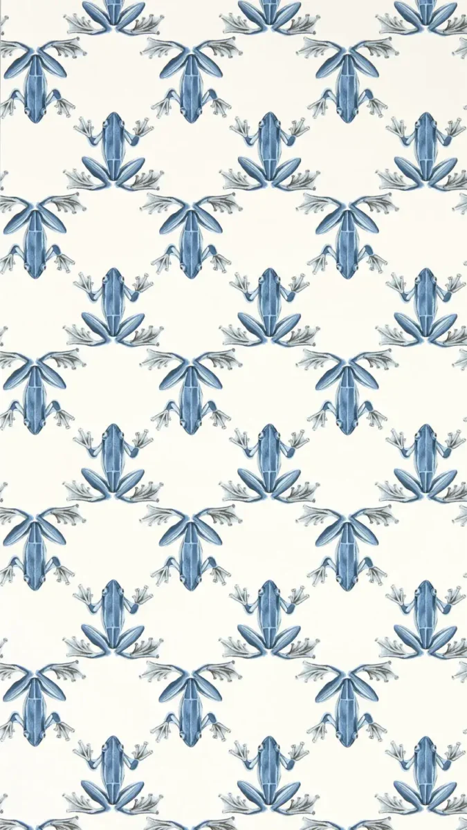 Wood Frog Wallpaper - Wild Water / Chalk by blue animal wallpaper from harlequin