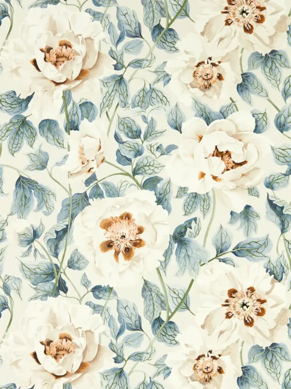 blue botanical wallpaper from harlequin