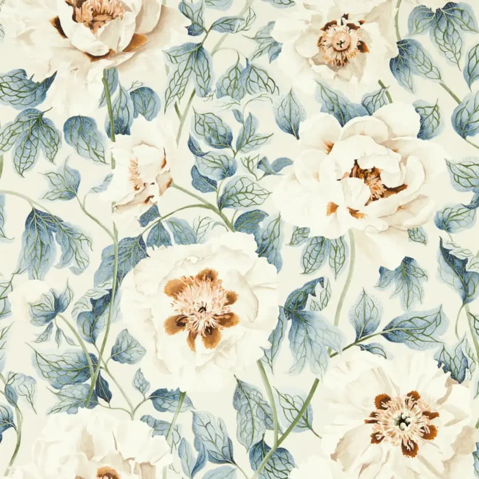 Florent Wallpaper - Sailcloth / Celestial / Clay swatch