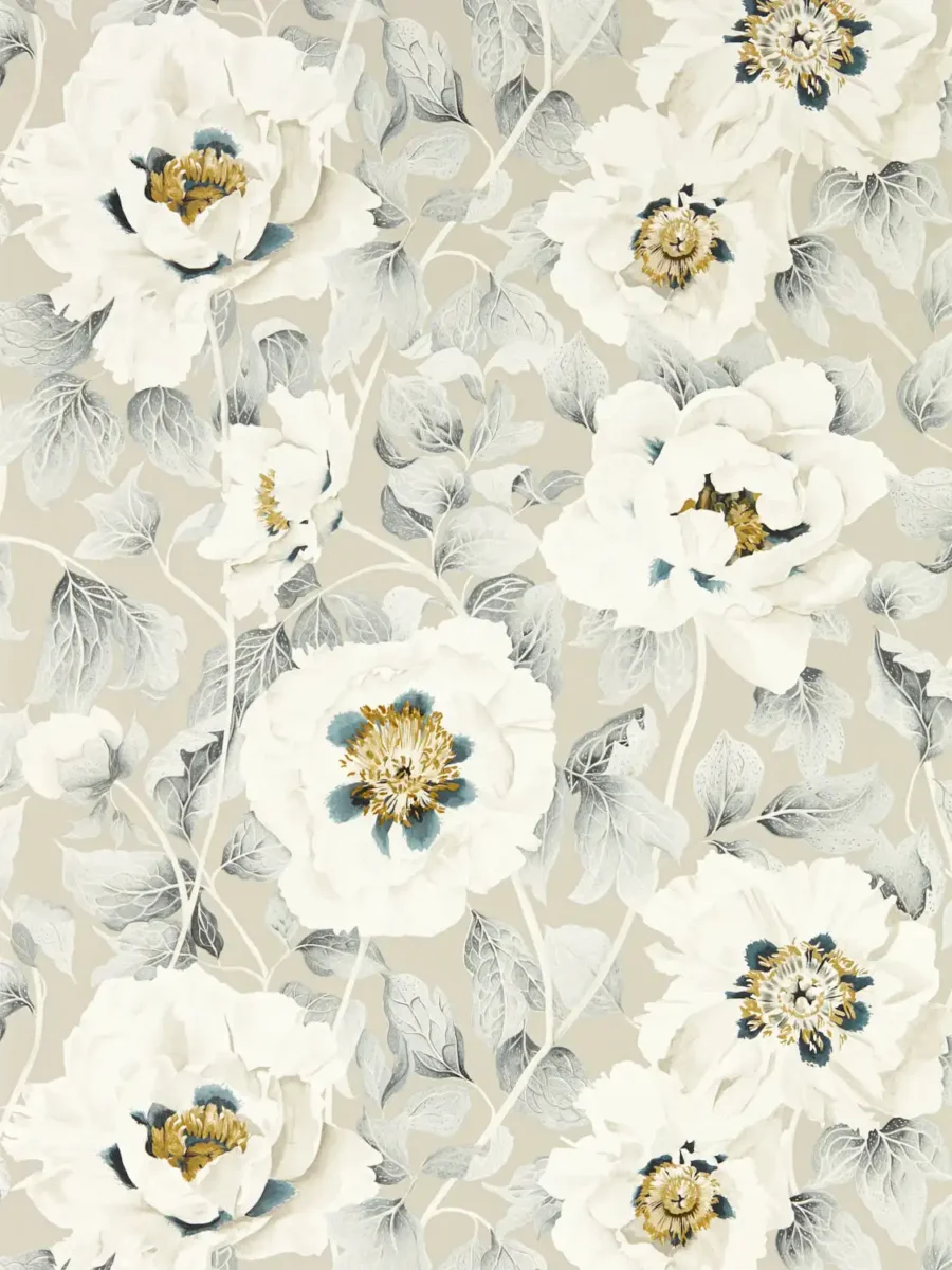 white botanical wallpaper from harlequin