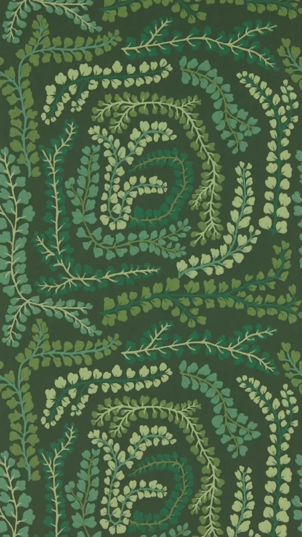 Fayola Wallpaper - Fig Leaf / Clover by green botanical wallpaper from harlequin